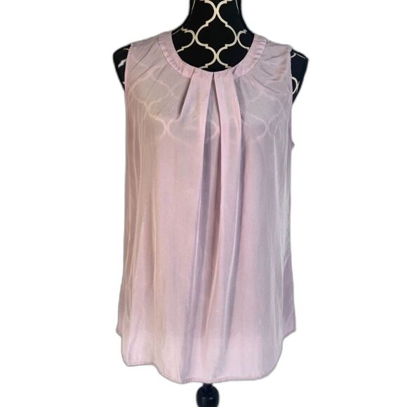 Talbots Pink Washable Silk Semi Sheer Sleeveless Tank Blouse Size 10 - Picture 1 of 10